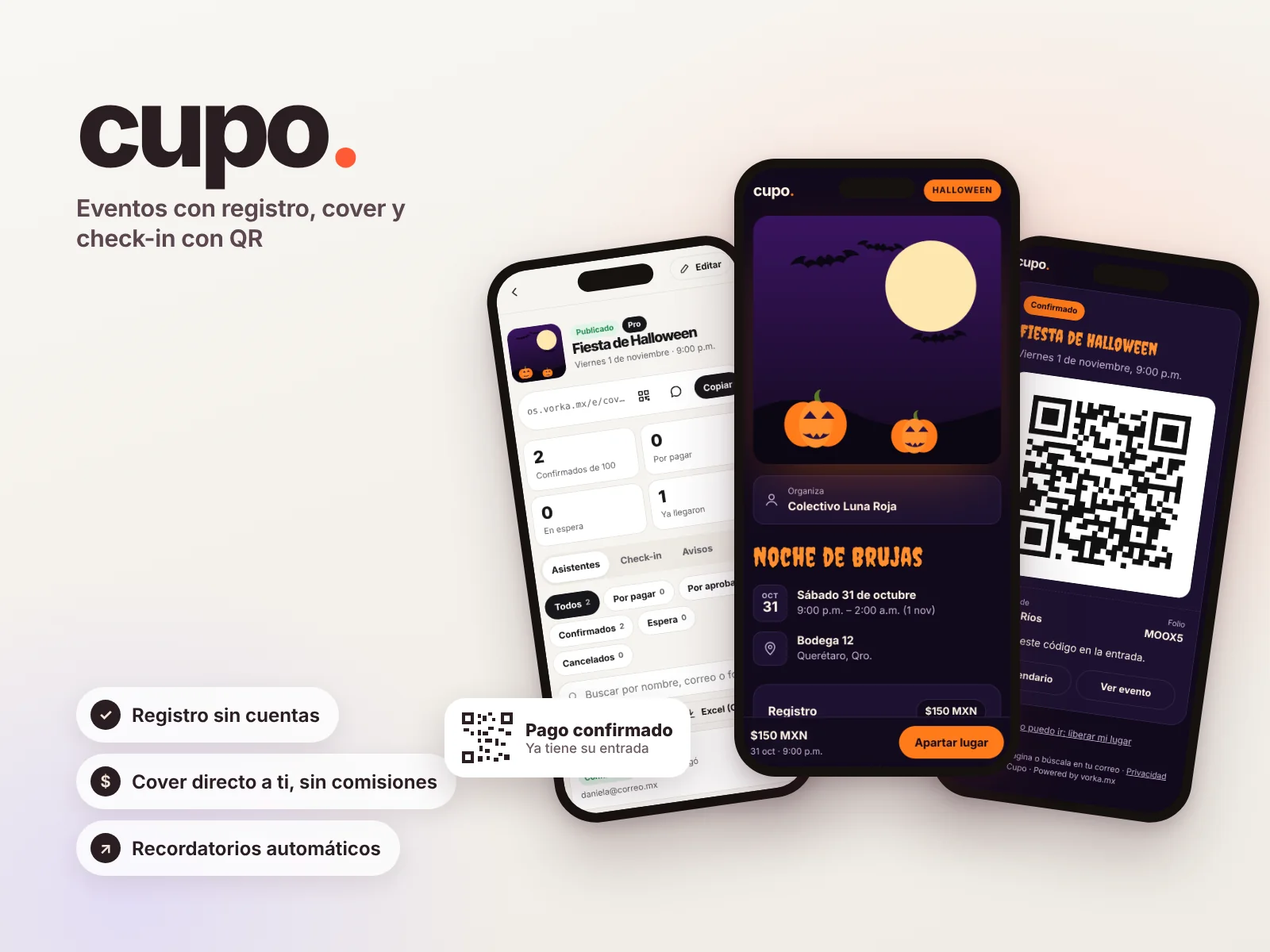 Portada de Cupo · Paquete 5 eventos Pro