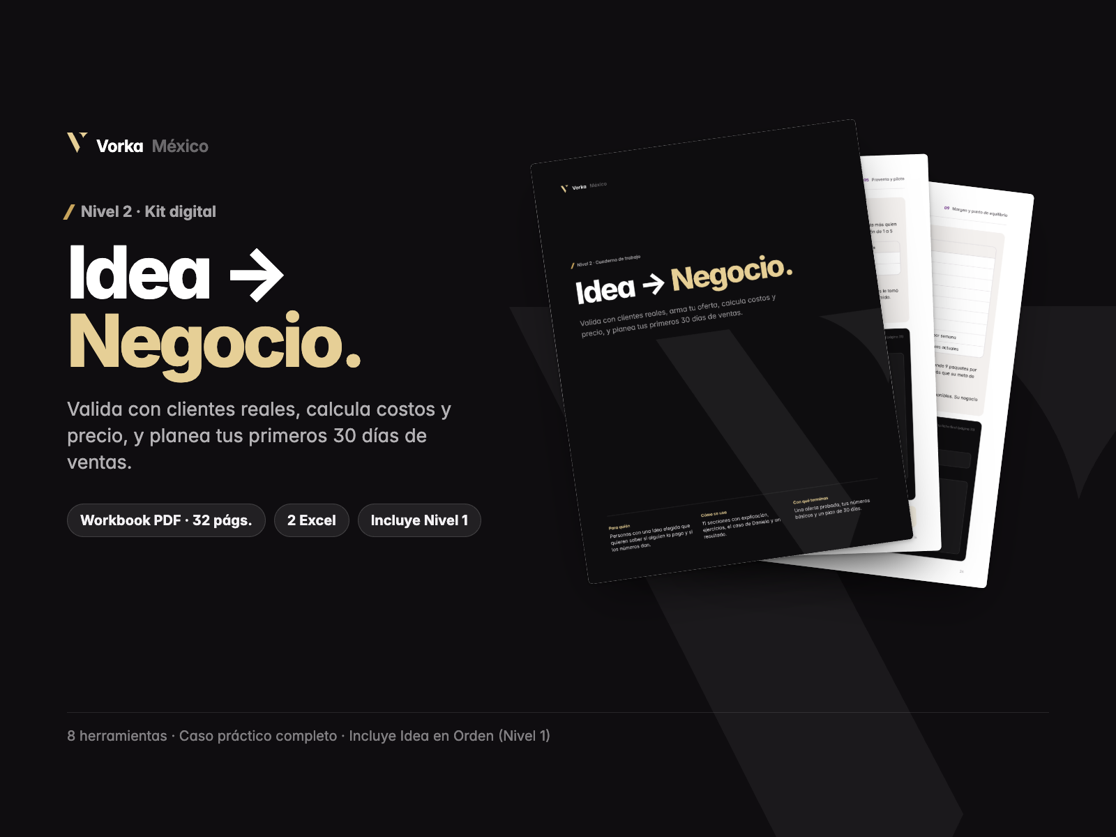 Portada de Idea → Negocio: kit para validar tu idea y hacer tus números